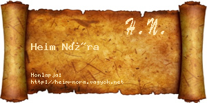 Heim Nóra névjegykártya